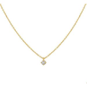 Geelgouden Collier diamant 0.10ct H SI 41 - 43 - 45 cm 4018711