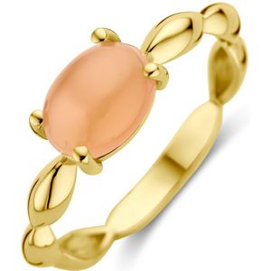 14K geelgoud ring perzik carneool 4030515 17.25