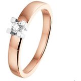Bicolor Gouden Ring diamant 0.10ct H SI 4500629 16.50 mm (52)