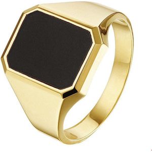 zegelring massief onyx 14K geelgoud 4020052
