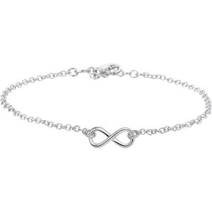 Zilver Gerhodineerde Enkelbandje infinity 2 1328387