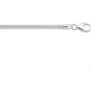 Zilveren Collier slang rond 2 1002379 45 cm
