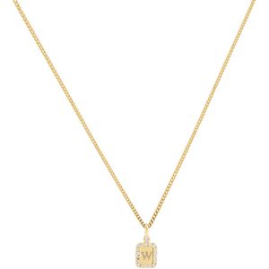 Vedder & Vedder Tiny Pavé Tag - Plated - Ketting-letter T