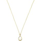 14K geelgoud collier parel en zirkonia 43 - 45 cm 4029233