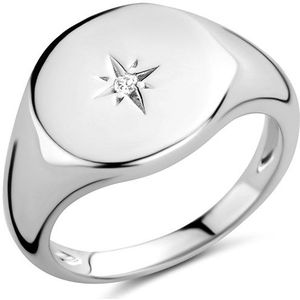 Zilver Gerhodineerde Ring zirkonia 1333673 18.50 mm (58)