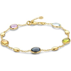 14K geelgoud armband natuurlijke kleurstenen 17 â 19 cm 4027557