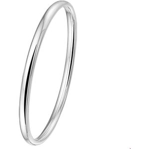 bangle dop 5 mm ovale buis zilver wit 1001341