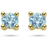 goud (geelgoud) oorknoppen blauw topaas 0.70ct (2x 0.35ct) 4026731