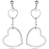 Zilver Gerhodineerde oorhangers hartjes 1338797