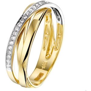 Bicolor Gouden Ring diamant 0.16ct H SI 4207538 17.00 mm (53)