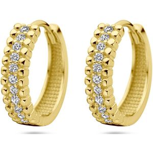14K geelgoud klapoorringen zirkonia 4029548
