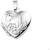 Zilveren Medaillon hart gravure 1012040