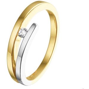 ring diamant 0.05ct h si 14K bicolor goud geel/wit 4207790