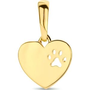 goud (geelgoud) graveerhanger hart hondenpoot 4024440