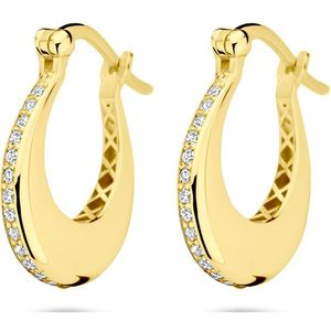 14K geelgoud oorringen zirkonia 10 mm 4033647