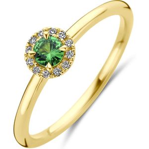 14K geelgoud ring tsavoriet en diamant 0.04ct h si 4032450 17.75