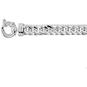 Zilver Gerhodineerde Armband gourmet plat 10 mm 19 cm 1323656