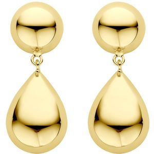 zilver verguld (geel) oorhangers half bol en druppel 40 mm 1 micron 2103986