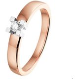 Bicolor Gouden Ring diamant 0.10ct H SI 4500634 19.00 mm (60)