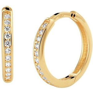 klapoorringen zirkonia 14K geelgoud 4023017