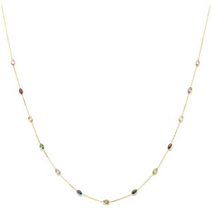 14K geelgoud collier gekleurd zirkonia 41 - 43 - 45 cm 4033416