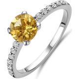 Zilver Gerhodineerde ring citrien en zirkonia 1338433 17.75