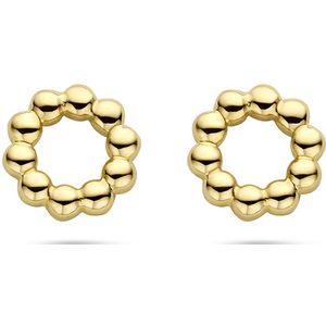 14K geelgoud oorknopppen cirkel bolletjes 4027861