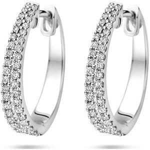 14K witgoud klapoorringen diamant h si 3,5 mm buis 4106418