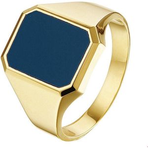 zegelring massief lagensteen 14K geelgoud 4020061