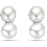 Zilver Gerhodineerde oorknoppen parel 5,5 mm 1339481