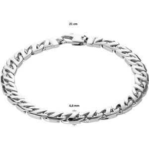 Zilver Gerhodineerde Armband gourmet 6 1330508 21 cm