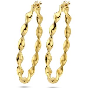 oorringen gedraaid 1 micron zilver verguld (geel) 2103224