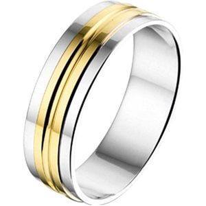 Goud met Zilveren Ring AL759 - 5 mm - zonder steen 5600160 16.00 mm (50)