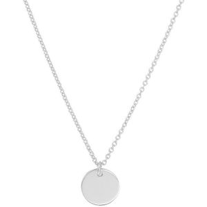 graveercollier rondje 40 + 5 cm zilver gerhodineerd 1332626
