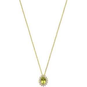 14K geelgoud collier peridot en zirkonia 40 - 42 - 44 cm 4031231