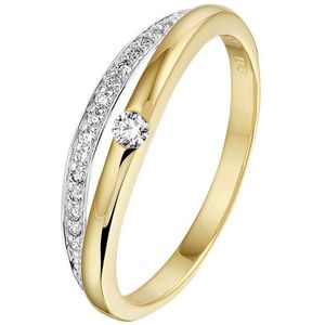 ring diamant 0.11ct h si 14K bicolor goud geel/wit 4208493