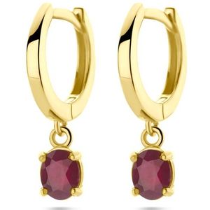 14K geelgoud klapoorringen robijn 19 mm 4033279
