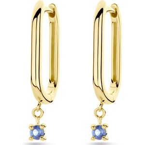 14K geelgoud klapoorringen saffier 4029040