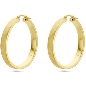 Creolen - Zilver Verguld - Geel - 1 Micron - 5 mm Breedte