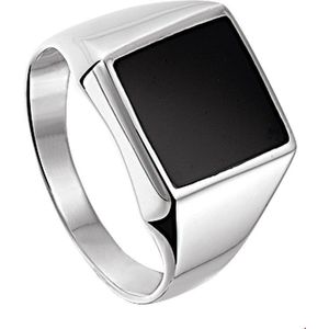 zegelring massief onyx zilver wit 1018086