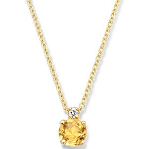 goud (geelgoud) collier citrien 0.24ct en diamant 0.015ct h si 40 cm 4023850