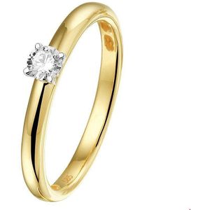 ring diamant 0.15ct h si 14K bicolor goud geel/wit 4208377