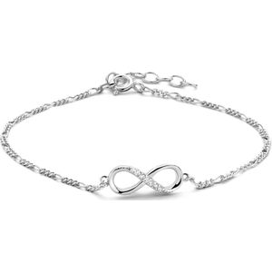 zilver gerhodineerd armband infinity zirkonia 15,5 + 2,5 cm 1334812