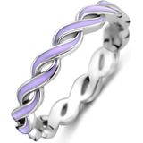 Zilver Gerhodineerde ring paars emaille 1338684 16.50