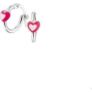 oorringen hart zilver wit 1020250