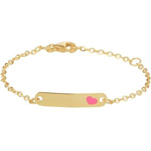 Geelgouden Graveerarmband hartje 1 4023435 11 cm