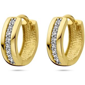 14K geelgoud klapoorringen zirkonia 4029574