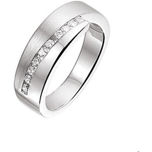 Zilver Gerhodineerde Ring zirkonia poli/mat 1316170 15.00 mm (47)