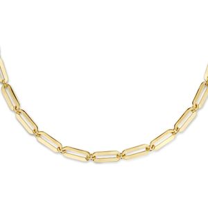 collier paperclip plat 5,0 mm 41 + 4 cm zilver verguld (geel) 2102936