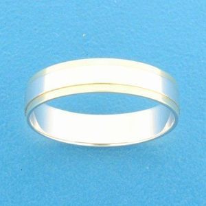 ring a417 - 5 mm - zonder steen 14K bicolor goud geel/wit 4207665